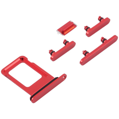 Red SIM Card Tray with Side Keys for iPhone 13 - Volume Control, Power Button & Mute Switch Replacement