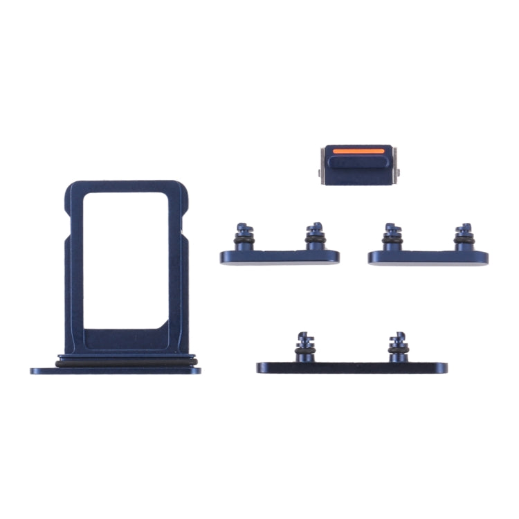iPhone 13 Mini SIM Card Tray & Side Keys Set (Blue) - Volume Control, Power Button, Mute Switch Replacement