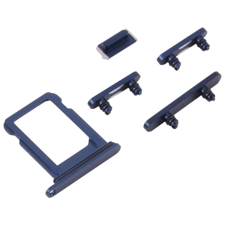 iPhone 13 Mini SIM Card Tray & Side Keys Set (Blue) - Volume Control, Power Button, Mute Switch Replacement