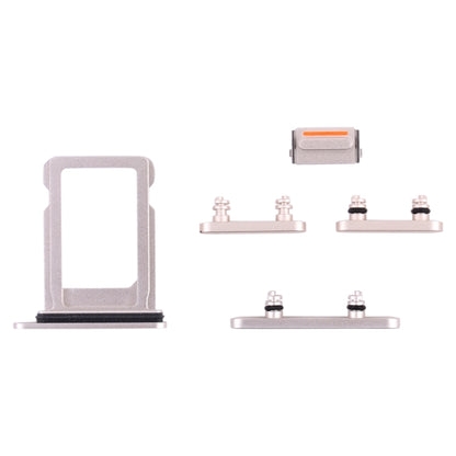 iPhone 13 Mini SIM Card Tray & Side Buttons Set (Starlight) - Volume, Power & Mute Switch Replacement