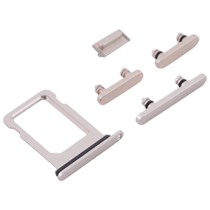 iPhone 13 Mini SIM Card Tray & Side Buttons Set (Starlight) - Volume, Power & Mute Switch Replacement