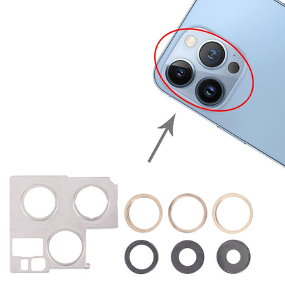 iPhone 13 Pro Camera Lens Cover with Retaining Bracket Replacement (Gold) - Compatible & Quality Assured