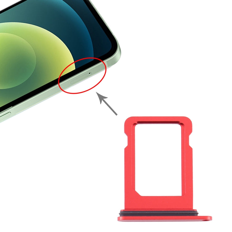 Red SIM Card Tray for iPhone 12 Mini - Replacement Part, Professional Installation Recommended