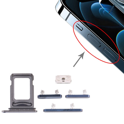 iPhone 12 Pro Max SIM Card Tray & Side Keys Replacement Set (Blue) - Compatible & Tested