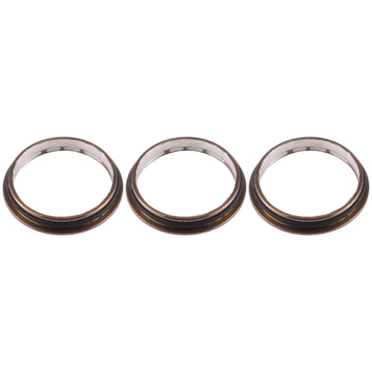 iPhone 12 Pro Max Gold 3 PCS Rear Camera Glass Lens Metal Protector Hoop Ring Replacement