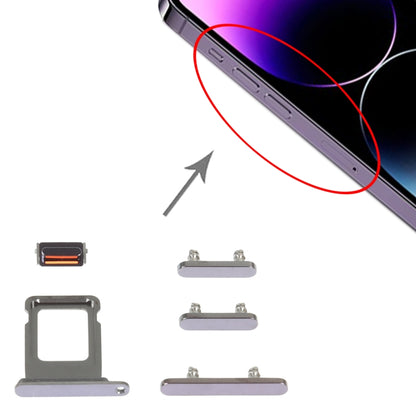 iPhone 14 Pro SIM Card Tray with Volume Control, Power Button & Mute Switch (Purple) - Replacement Parts