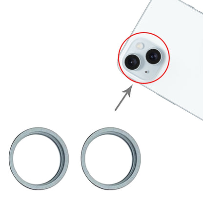 iPhone 15 / 15 Plus Rear Camera Glass Lens Metal Protector Hoop Ring (Set of 2, Blue)