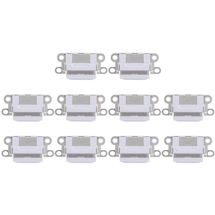 10 Pack Light Grey Charging Port Connectors for iPhone 6 / 6S - High Quality Replacement Parts
