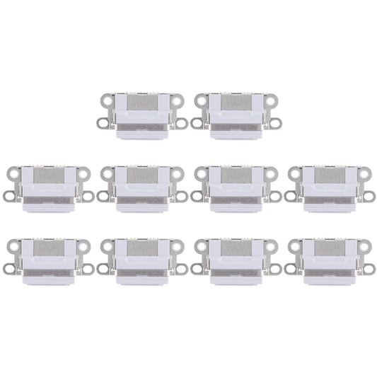 10 Pack Light Grey Charging Port Connectors for iPhone 6 / 6S - High Quality Replacement Parts