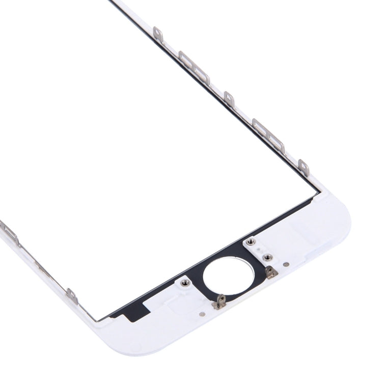 iPhone 6 Front Screen Outer Glass Lens with LCD Bezel Frame & OCA Adhesive - Replacement Part (White)