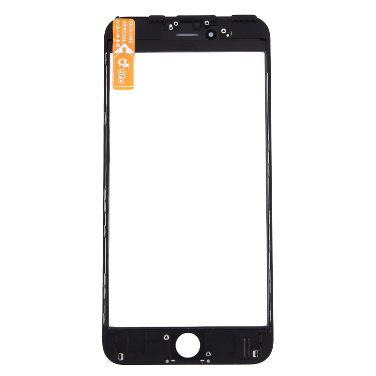 iPhone 6s Plus Replacement Front Screen Outer Glass Lens, LCD Bezel Frame & OCA Adhesive (Black)