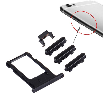 4-in-1 Replacement Parts for iPhone 6s Plus (Card Tray, Volume Control Key, Power Button, Mute Switch) - Black