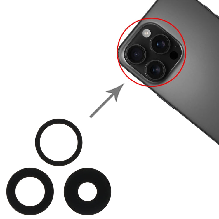 iPhone 16 Pro / 16 Pro Max Replacement 3-in-1 Back Camera Lens - Perfect Fit, Professional Installation Recommended
