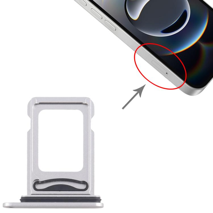 iPhone 16e Silver SIM Card Tray + SIM Replacement - Premium Quality, Fully Tested, Professional Installation Recommended