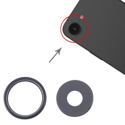 Replacement Rear Camera Lens Cover for iPhone 16e (Black) - Compatible, Professionally Tested