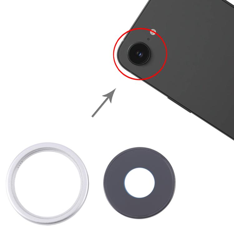iPhone 16e Rear Camera Lens Cover Replacement (White) - Perfect Fit, Professional Installation Recommended