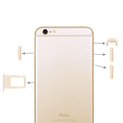 iPhone 6 Plus 4-in-1 Replacement Parts: Card Tray, Volume Control Key, Power Button & Mute Switch Vibrator (Gold)
