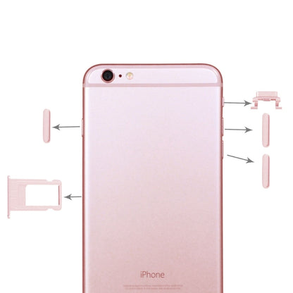 4-in-1 Replacement for iPhone 6 Plus: Card Tray, Volume Control Key, Power Button & Mute Switch (Rose Gold)