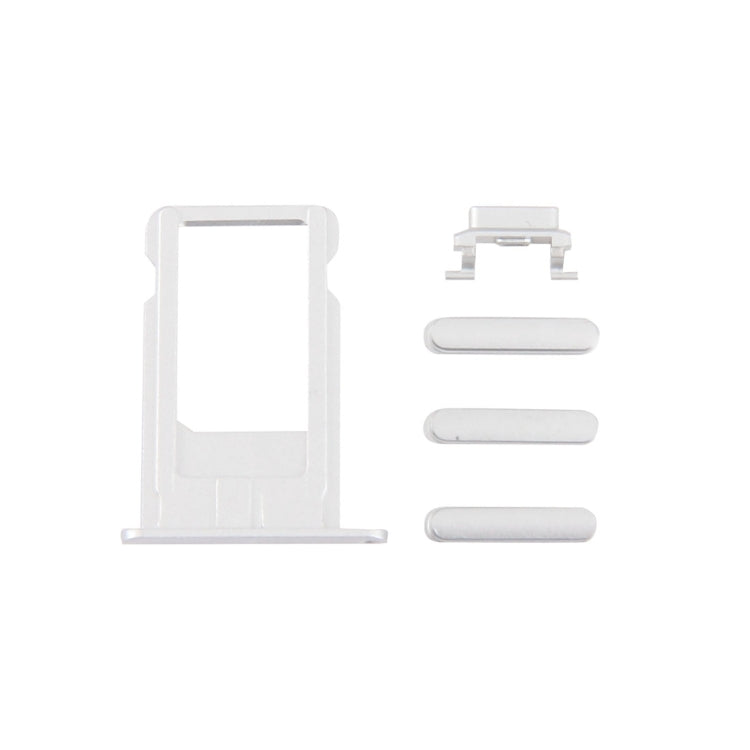 4-in-1 Replacement Parts for iPhone 6 Plus: Card Tray, Volume Control Key, Power Button & Mute Switch (Silver)