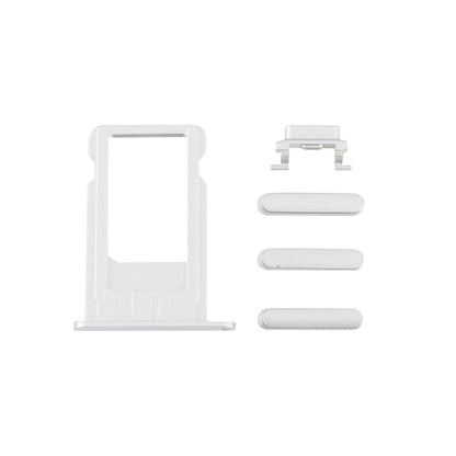 4-in-1 Replacement Parts for iPhone 6 Plus: Card Tray, Volume Control Key, Power Button & Mute Switch (Silver)