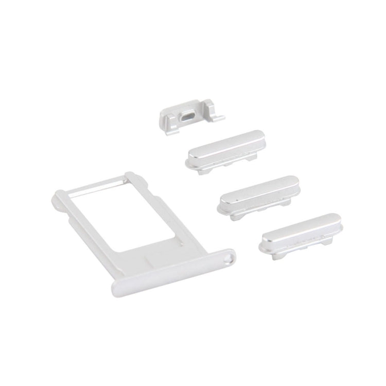 4-in-1 Replacement Parts for iPhone 6 Plus: Card Tray, Volume Control Key, Power Button & Mute Switch (Silver)
