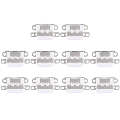 10 Pack Charging Port Connector for iPhone 6 Plus - High Quality Replacement Parts (White)