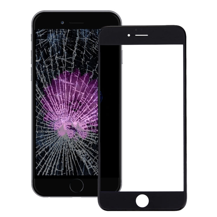 iPhone 6s Front Screen Outer Glass Lens with LCD Bezel Frame & OCA Clear Adhesive (Black) - Replacement Part
