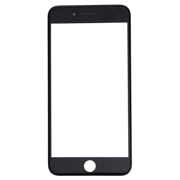 iPhone 7 Replacement Front Screen Outer Glass Lens & LCD Bezel Frame (Original, Black) - 2 in 1 Set