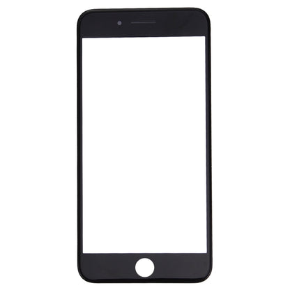 iPhone 7 Replacement Front Screen Outer Glass Lens & LCD Bezel Frame (Original, Black) - 2 in 1 Set