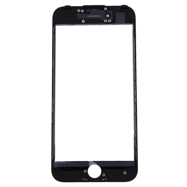 iPhone 7 Replacement Front Screen Outer Glass Lens & LCD Bezel Frame (Original, Black) - 2 in 1 Set