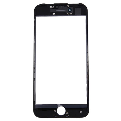 iPhone 7 Replacement Front Screen Outer Glass Lens & LCD Bezel Frame (Original, Black) - 2 in 1 Set