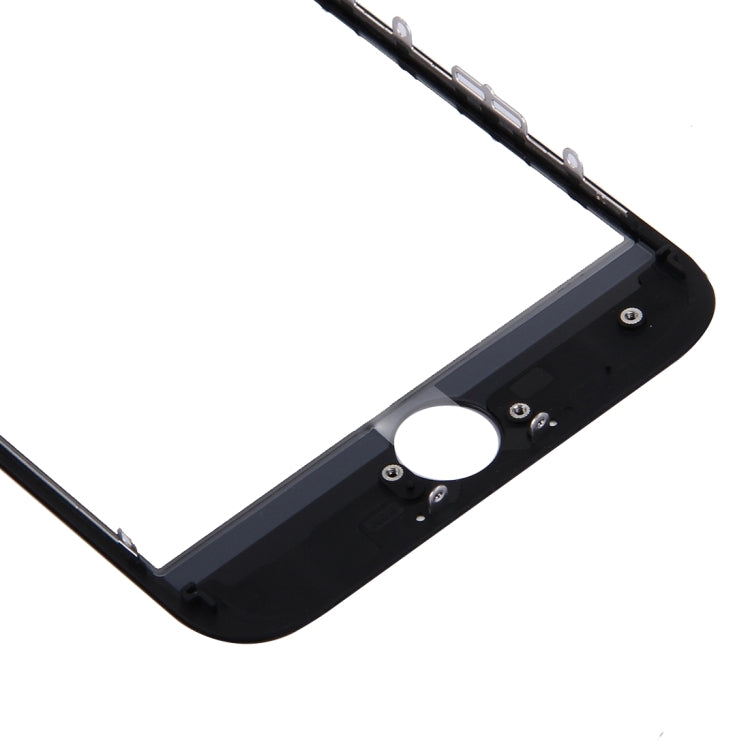 iPhone 7 Replacement Front Screen Outer Glass Lens & LCD Bezel Frame (Original, Black) - 2 in 1 Set