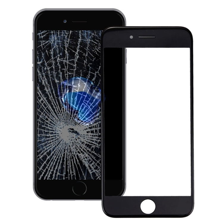 iPhone 7 Front Outer Glass Lens with LCD Screen Bezel Frame Replacement (Black) - Perfect Fit & Condition