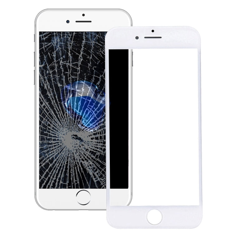 iPhone 7 Front Screen Outer Glass Lens with LCD Bezel Frame Replacement (White) - Perfect Fit & Quality Checked