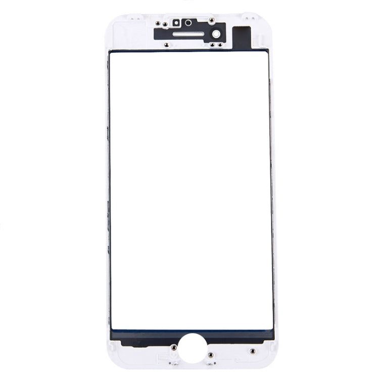 iPhone 7 Front Screen Outer Glass Lens with LCD Bezel Frame Replacement (White) - Perfect Fit & Quality Checked