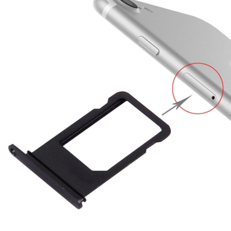 High-Quality Card Tray for iPhone 7 (Jet Black) - Aluminium Replacement Part, Professional Installation Recommended