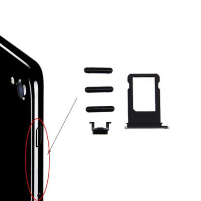 iPhone 7 Card Tray, Volume Control Key, Power Button & Mute Switch Vibrator Key - Black Replacement Parts
