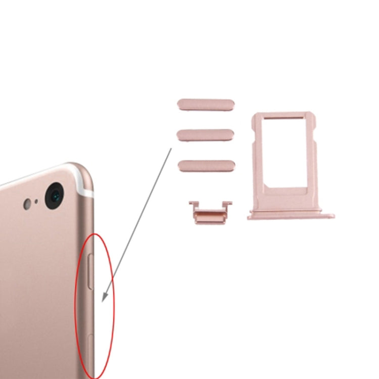 iPhone 7 Replacement Key Set: Card Tray, Volume Control, Power Button & Mute Switch (Rose Gold)