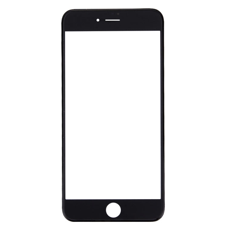 iPhone 7 Front Screen Outer Glass Lens with LCD Bezel Frame & OCA Adhesive - Black Replacement Part