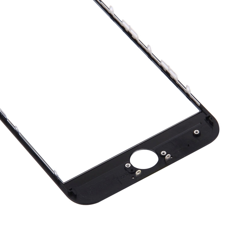 iPhone 7 Front Screen Outer Glass Lens with LCD Bezel Frame & OCA Adhesive - Black Replacement Part