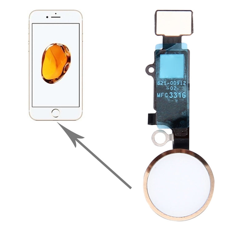Gold Home Button for iPhone 7 - High Quality Replacement (No Fingerprint ID Support)