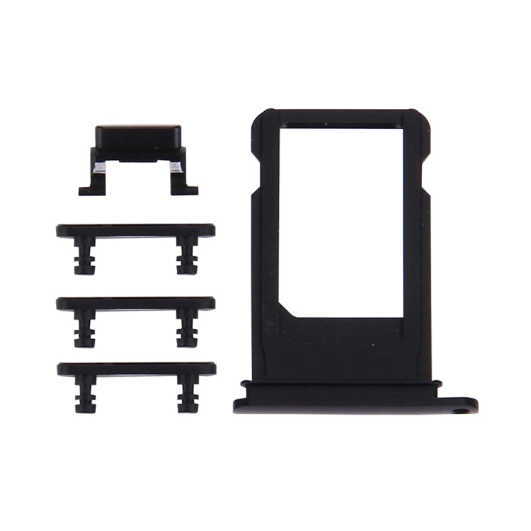Premium iPhone 7 Plus Card Tray, Volume Control Key, Power Button & Mute Switch Vibrator Key (Black)