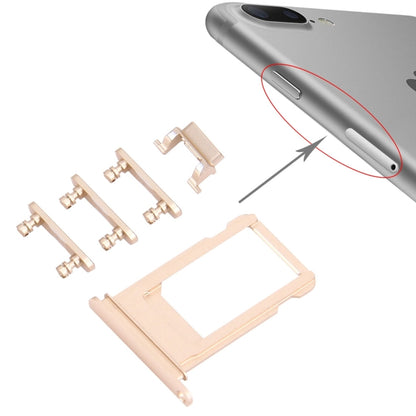 iPhone 7 Plus Gold Card Tray, Volume Control Key, Power Button & Mute Switch Vibrator Replacement Parts