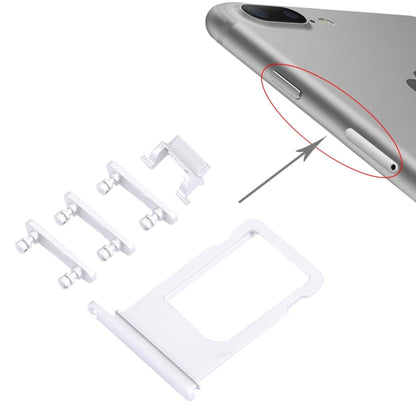 iPhone 7 Plus Replacement Card Tray, Volume Control Key, Power Button & Mute Switch Vibrator Key (Silver)