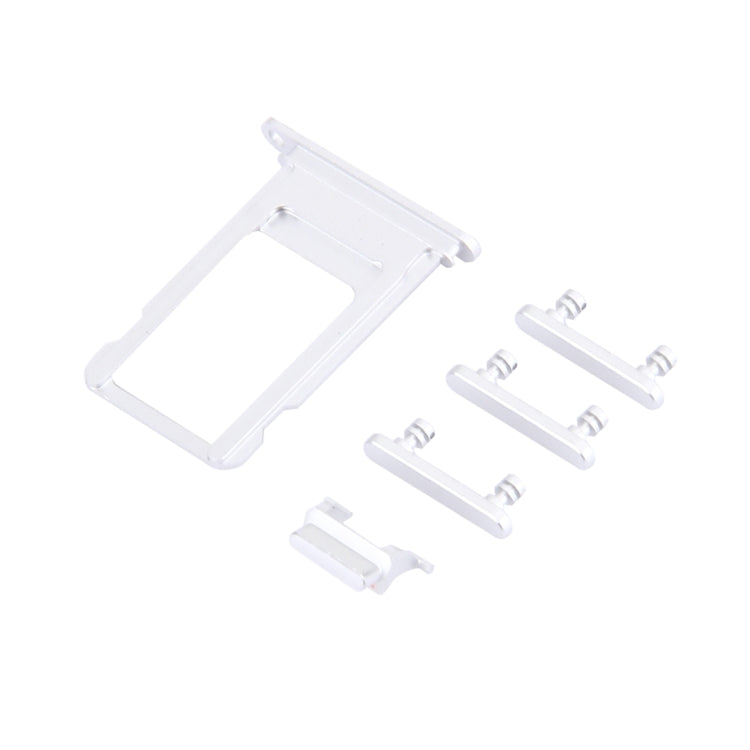 iPhone 7 Plus Replacement Card Tray, Volume Control Key, Power Button & Mute Switch Vibrator Key (Silver)