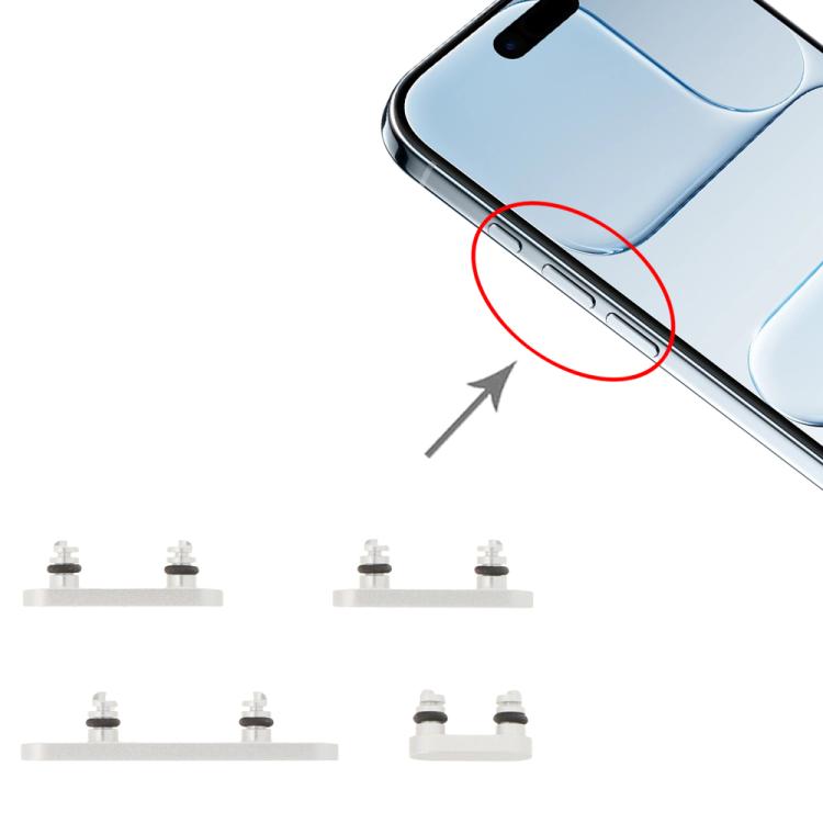 Replacement Power & Volume Control Buttons with Mute for iPhone Air (Silver) - Compatible & Fully Functional
