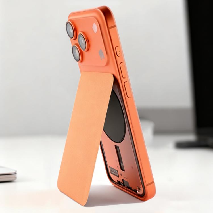 iPhone 17 Pro Replacement Glass Back Cover with MagSafe Magnet & Camera Lens Cover (Orange)