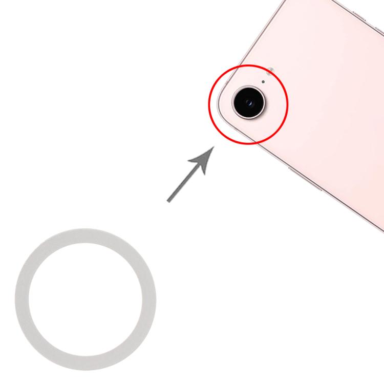 iPhone 17e Rear Camera Glass Lens Protector Hoop Ring - Metal Replacement (White)