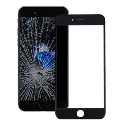 iPhone 7 Plus Front Screen Glass Lens with LCD Bezel Frame & OCA Adhesive - Black Replacement Part