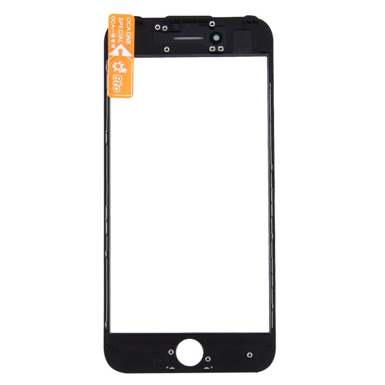 iPhone 7 Plus Front Screen Glass Lens with LCD Bezel Frame & OCA Adhesive - Black Replacement Part